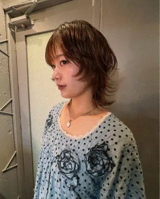 ミディアム カラー パーマ 圧倒的デザイン力 店長🎨RENAのヘアスタイル