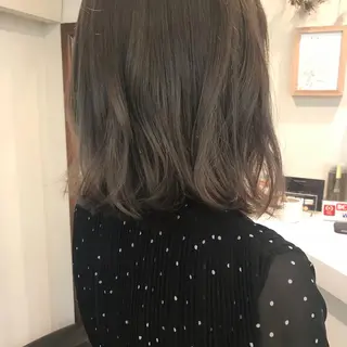 ミディアム カラー クニモトハルナ ボブ/柔らかカラーのヘアスタイル