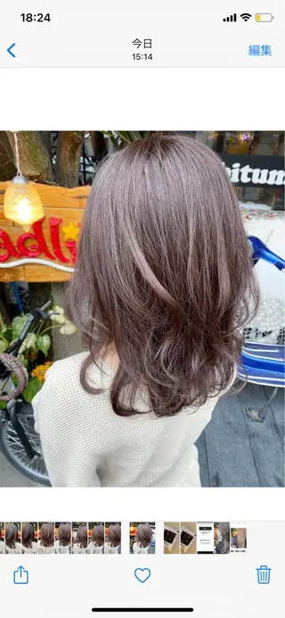 ミディアム カラー 玉木 育実のヘアスタイル