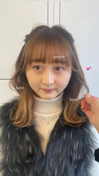 セミロング 立野 莉央のヘアスタイル