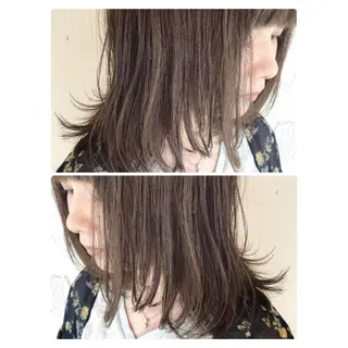 ミディアム カラー 嶋佐 昌大 シマサマオのヘアスタイル