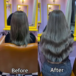 ロング シール＋ちび編み込み エクステ梅田🐨のヘアスタイル