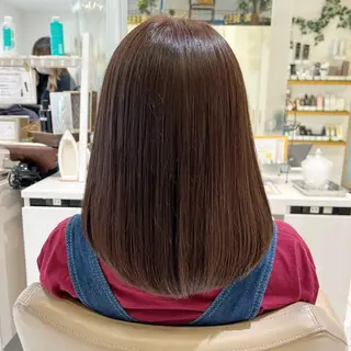 ミディアム 三箇島陽香/髪質改善 クロスパーマ縮毛矯正のヘアスタイル