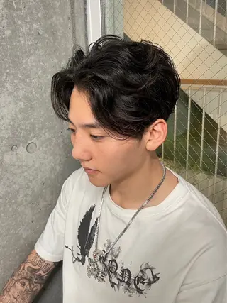 カラー メンズ ☁️かずき☁️青.紫 推し活カラー💫のヘアスタイル