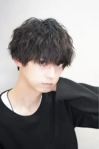 ミディアム パーマ メンズ ショートヘア🔥メン ズ特化パーマ/そめやのヘアスタイル