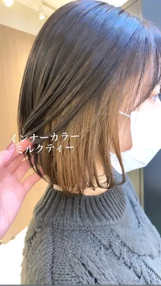 ミディアム カラー 似合わせカラー/艶 髪質改善/ヨシザキのヘアスタイル