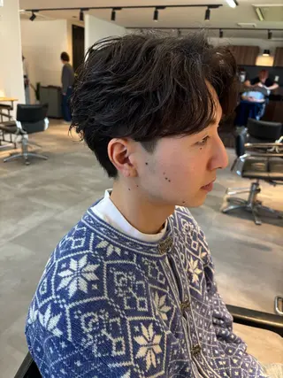 パーマ メンズ 保立/フェザーパーマ /メンズカット千葉のヘアスタイル