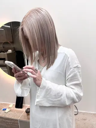 ミディアム カラー パーマ 《柔らかhair𓍯 》木村美姫のヘアスタイル