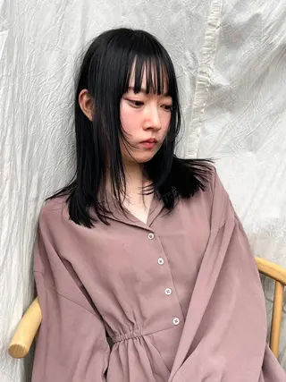 セミロング カラー 山本 晶大のヘアスタイル