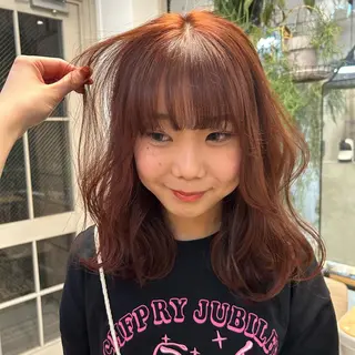 ミディアム カラー じゅわっと暖色カラー 🍊Moemiのヘアスタイル