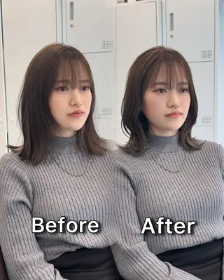 ミディアム カラー ブリーチなし/レイヤ ー特化🌈Tommyのヘアスタイル