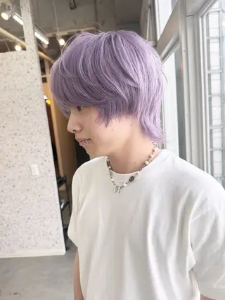 ショート カラー ヘアアレンジ メンズ lani ブリーチ /ダブルカラーのヘアスタイル