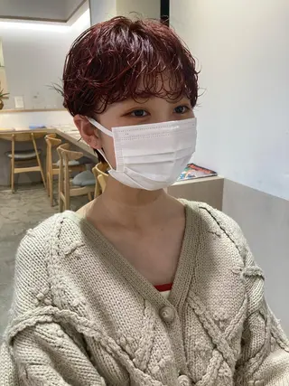 ショート カラー パーマ 宮城 星のヘアスタイル