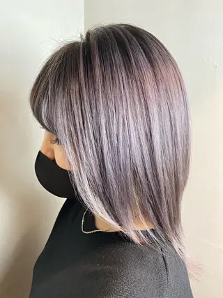 セミロング カラー yuuka🌻 ハイライト/艶カラーのヘアスタイル