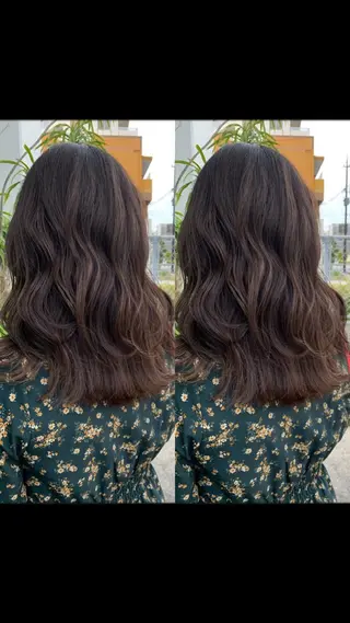 ロング 裾分 華子のヘアスタイル