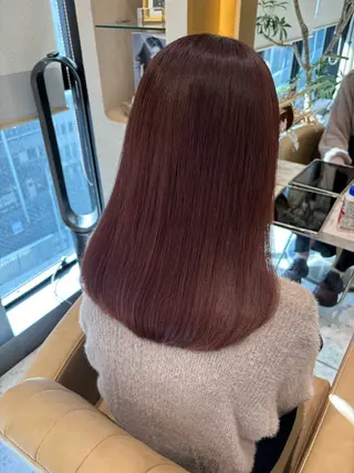 ミディアム カラー あかね☆ヘアアレンジ /ボブ/縮毛矯正のヘアスタイル