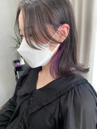 ミディアム レイヤーカット/透明 感カラー🩵中村友美のヘアスタイル