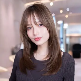 セミロング カラー 新宿/レイヤー/ 透明感カラーしょうごのヘアスタイル