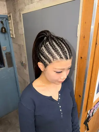 ロング ヘアアレンジ TNB TOKYO所属・エクステ/コーンロウ KURUMI⛓️🔥のヘアスタイル