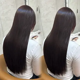 ロング カラー パーマ 透明感カラー/艶髪/ 縮毛矯正/たくまのヘアスタイル