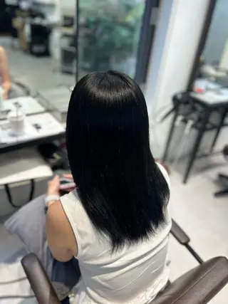 セミロング カラー caho/韓国ヘア 盛れStyle🩶✨のヘアスタイル