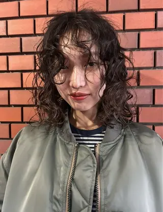 ミディアム パーマ デザインパーマ/ カット/nanaのヘアスタイル