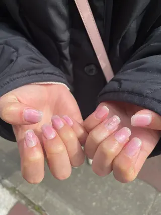 ネイル はばすみれ🎀ﾈｲﾙ 光ﾌｪｲｼｬﾙ ﾍｱのネイルデザイン