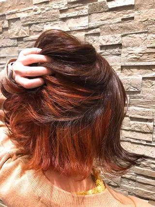 ミディアム カラー パーマ ヘアアレンジ 立川 allu|細谷 ションのヘアスタイル