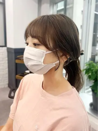 ミディアム カラー パーマ ヘアアレンジ メンズ キッズ ネイル マツエク・マツパ アイブロウ レイヤーカット 🌿透け感カラーのヘアスタイル