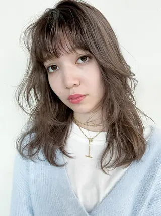 セミロング ヘアアレンジ パーマ カラー ITbyALBUM 中野店のヘアスタイル