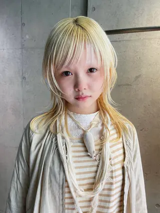 ミディアム ミウ☆ ブリーチダブルカラーのヘアスタイル