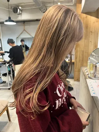 セミロング カラー 赤み消しカラー/ ナチュラル/トモキのヘアスタイル