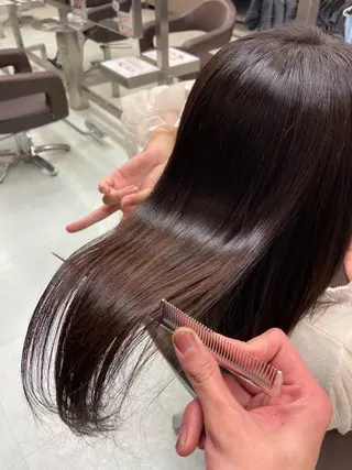 ミディアム 新井優馬|縮毛矯正/ 地毛風ストレートのヘアスタイル