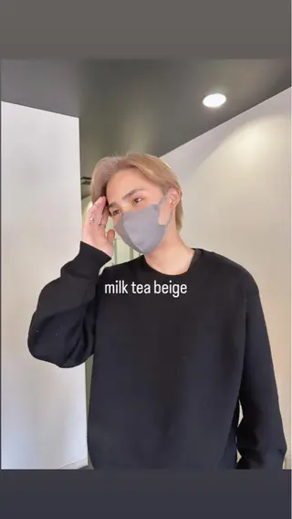 カラー メンズ ブリーチカラー/ベー ジュ/Hono🦖のヘアスタイル