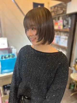 ショート ボブパーマ/レイヤー ヒロモトアサカのヘアスタイル