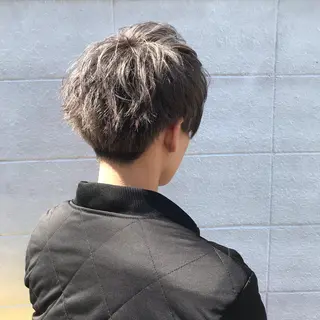 ショート カラー パーマ メンズ ニュアンスパーマ/ レイヤー/茶屋町のヘアスタイル
