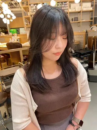 セミロング カラー unopulir 景山　凌のヘアスタイル