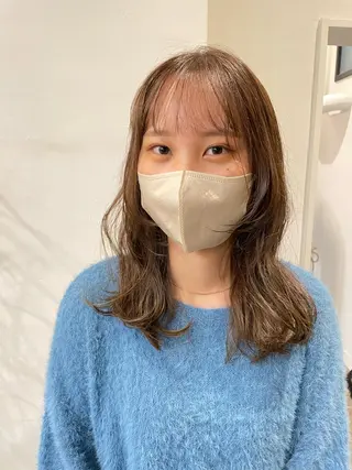 セミロング カラー 狩野 羅夢のヘアスタイル