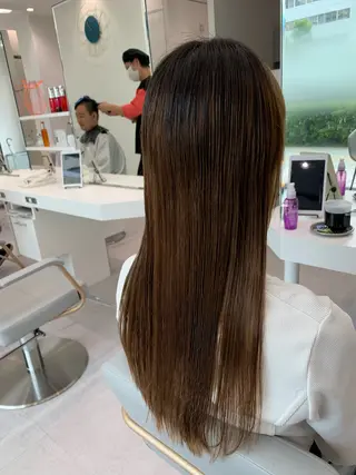 ロング パーマ ブリーチでもできる 縮毛矯正相原慎🌈のヘアスタイル