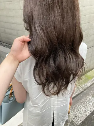 セミロング ✨色持ちの良い艶 カラー✨蟹江真世のヘアスタイル