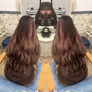 ロング カラー ハイライト/レイヤー /ハイトーン/AOIのヘアスタイル
