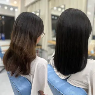 ロング カラー 髪質改善🩵縮毛矯正 代々木/木下のヘアスタイル