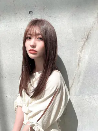 ロング カラー レイヤーカット/ 顔周り 五島巨幹のヘアスタイル