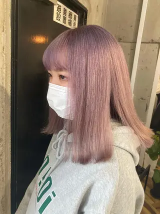 ミディアム カラー 髪質改善.縮毛矯正 ×韓国ヘアyukiのヘアスタイル