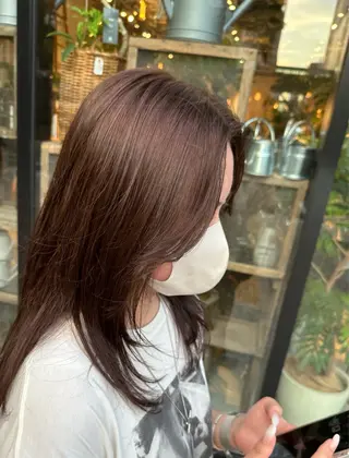 セミロング ハイトーンカラー 縮毛矯正/ジャックのヘアスタイル
