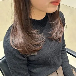 セミロング カラー ヘアアレンジ mai🍑暖色カラー /レイヤー💖のヘアスタイル