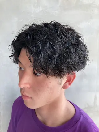 ショート パーマ メンズ 波巻きスパイラルパー マ/シャドウパーマ駿のヘアスタイル