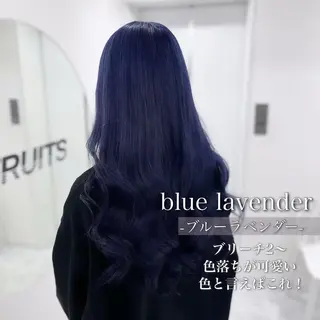 セミロング カラー 🩵色落ち可愛い 寒色カラー🩵のヘアスタイル