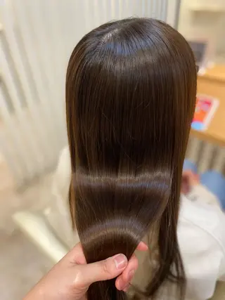 ロング 酸性ストレート/ブリ ーチなしWカラー河本のヘアスタイル