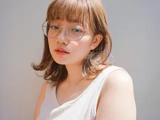 セミロング カラー パーマ ヘアアレンジ newi grande 横浜店のヘアスタイル